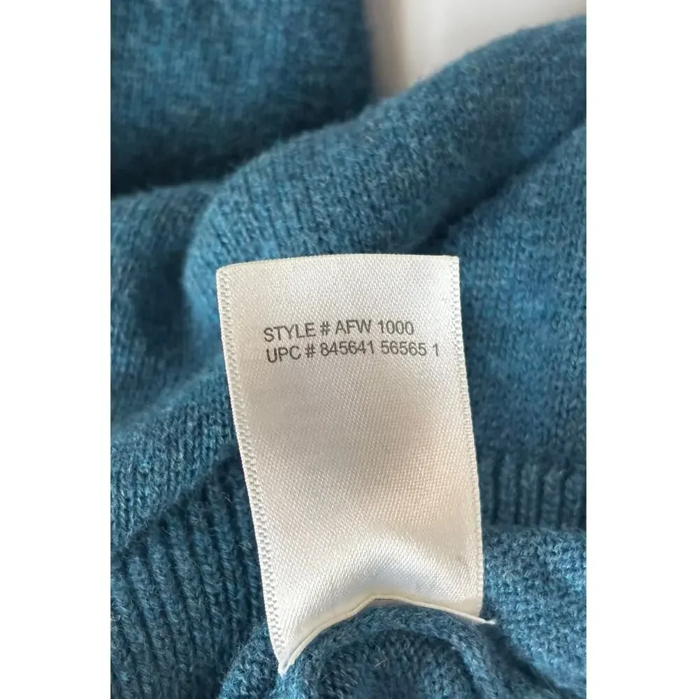 EUC Alan Flusser 100% cotton quarter-zip sweater, blue w/black zipper, LARGE